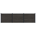 Pannello di Recinzione WPC e Alluminio Nero 3 pezzi - 516x146 cm
