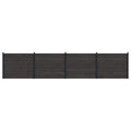 Pannello di Recinzione 4 pz WPC e Alluminio Nero 684x146 cm
