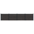 Pannello di Recinzione 4 pz WPC e Alluminio Nero 684x146 cm