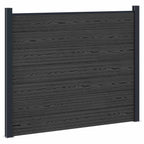 Pannello di Recinzione 4 pz WPC e Alluminio Nero 684x146 cm