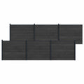 Pannello di Recinzione WPC e Alluminio Nero - Set 6 pezzi