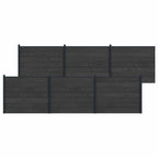 Pannello di Recinzione WPC e Alluminio Nero - Set 6 pezzi