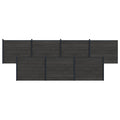 Pannello di Recinzione 7 pezzi WPC e Alluminio Nero