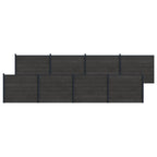 Pannello di Recinzione WPC e Alluminio Nero - 8 Pezzi