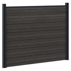 Pannello di Recinzione WPC e Alluminio Nero - 9 Pezzi