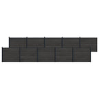 Pannello di Recinzione 10 pz WPC e Alluminio Nero 1692x146 cm