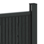 Pannello di Recinzione 4 pz WPC e Alluminio Nero 705x186,5 cm