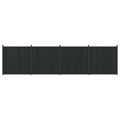 Pannello di Recinzione 4 pz WPC e Alluminio Nero 705x186,5 cm