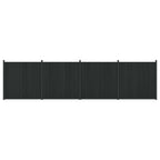 Pannello di Recinzione 4 pz WPC e Alluminio Nero 705x186,5 cm