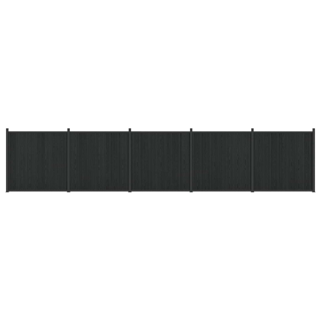 Pannello di Recinzione WPC e Alluminio Nero 880x186,5 cm - Set 5 pezzi