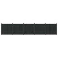 Pannello di Recinzione WPC e Alluminio Nero 880x186,5 cm - Set 5 pezzi