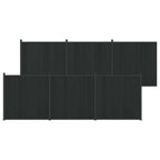 Pannello di Recinzione 6 pcs WPC e Alluminio Nero