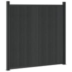 Pannello di Recinzione 7 pcs WPC e Alluminio Nero