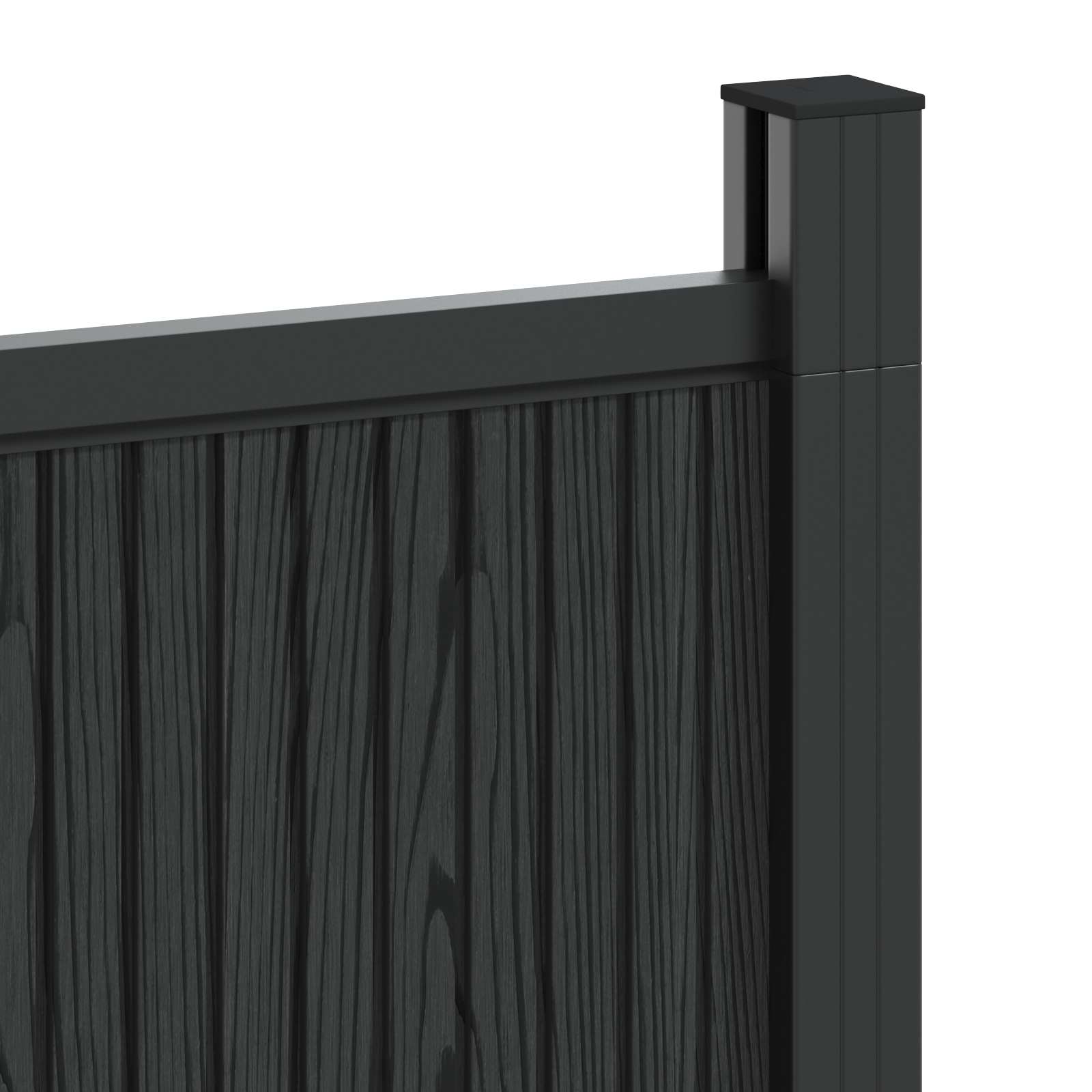 Pannello di Recinzione 8 Pezzi WPC e Alluminio Nero 1405x186,5 cm
