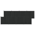 Pannello di Recinzione 8 Pezzi WPC e Alluminio Nero 1405x186,5 cm