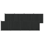 Pannello di Recinzione 8 Pezzi WPC e Alluminio Nero 1405x186,5 cm