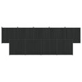 Pannello di Recinzione 9 pz WPC e Alluminio Nero 1580x186,5 cm