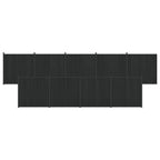 Pannello di Recinzione 9 pz WPC e Alluminio Nero 1580x186,5 cm