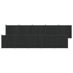 Pannello di Recinzione 10 pcs WPC e Alluminio Nero 1755x186,5 cm