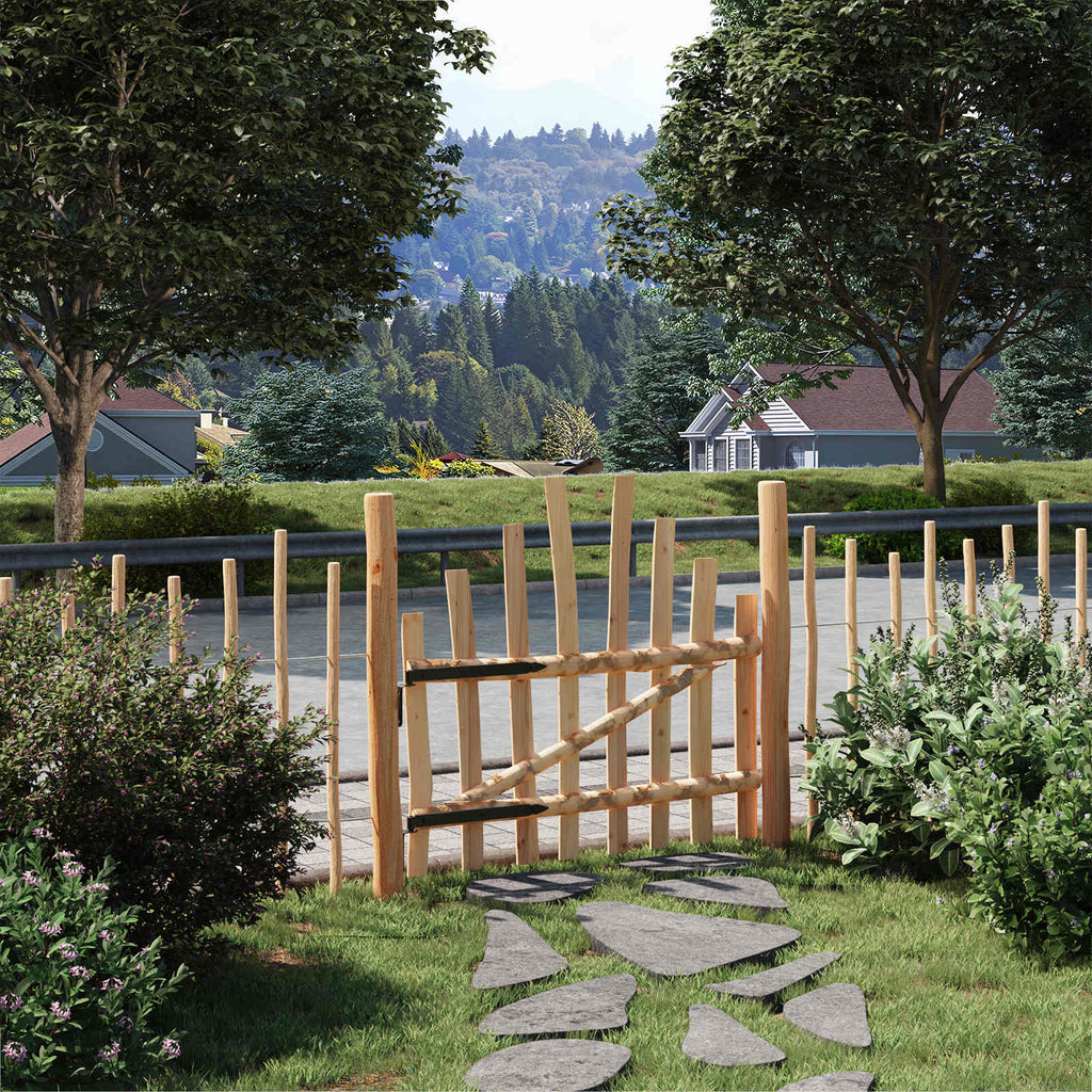 Cancello della recinzione arcuato in legno di nocciolo 100 x 90 cm