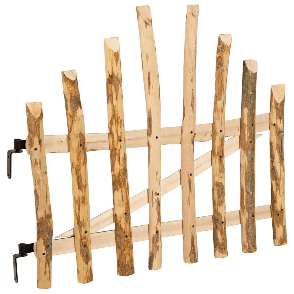 Cancello della recinzione arcuato in legno di nocciolo 100 x 90 cm