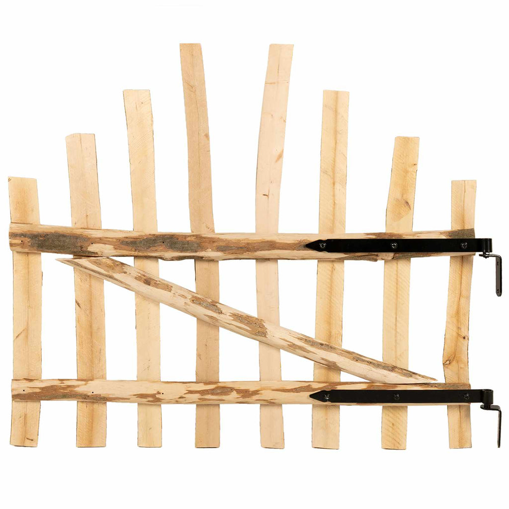 Cancello della recinzione arcuato in legno di nocciolo 100 x 90 cm