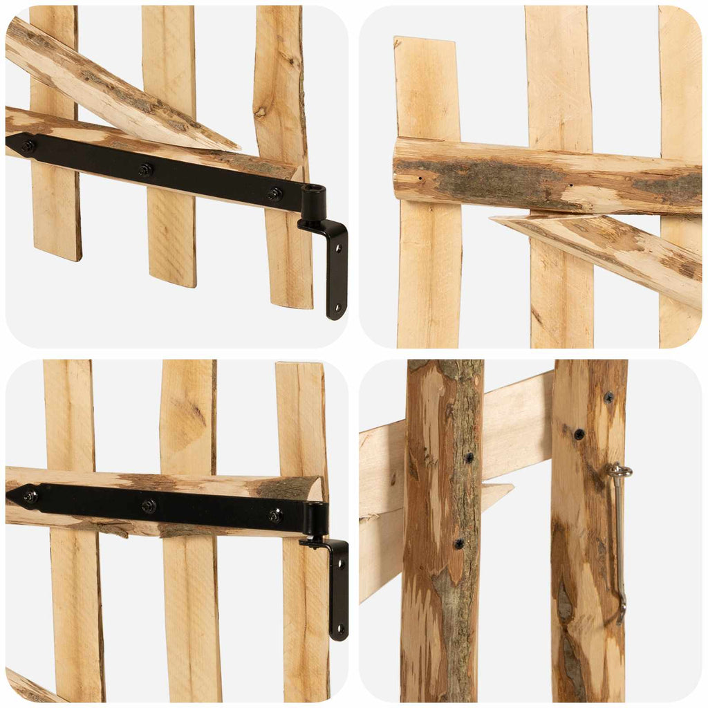 Cancello della recinzione arcuato in legno di nocciolo 100 x 120 cm