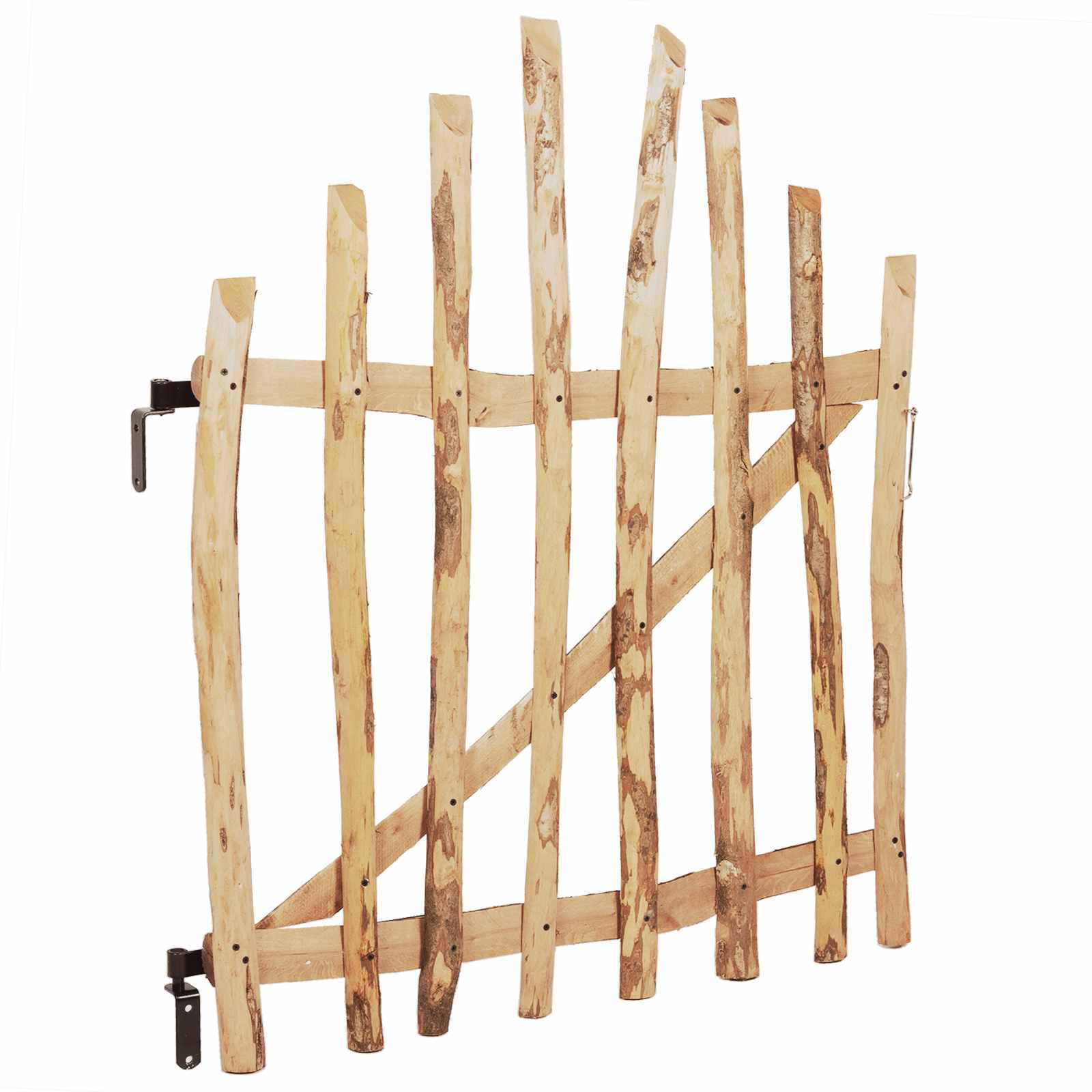 Cancello della recinzione arcuato in legno di nocciolo 100 x 120 cm