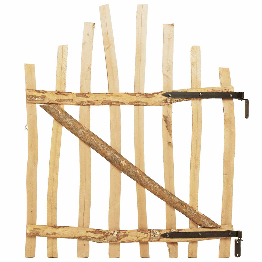Cancello della recinzione arcuato in legno di nocciolo 100 x 120 cm