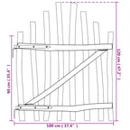 Cancello della recinzione arcuato in legno di nocciolo 100 x 120 cm