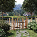 Cancello della recinzione arcuato in legno di nocciolo 100 x 90 cm