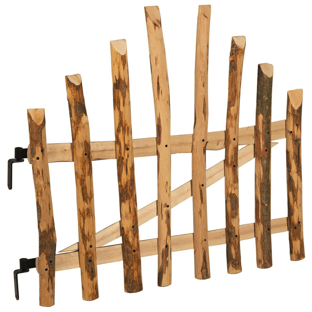 Cancello della recinzione arcuato in legno di nocciolo 100 x 90 cm