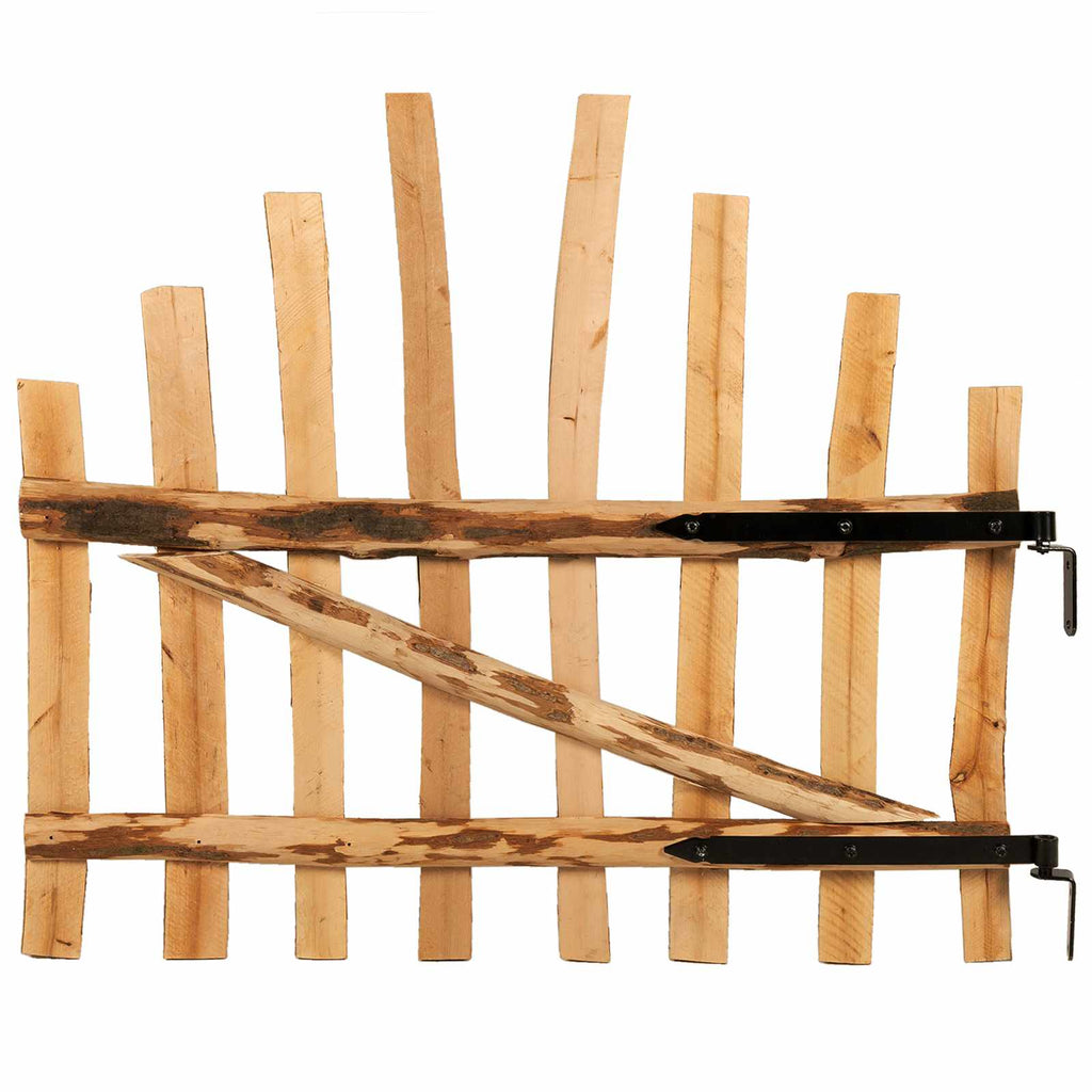 Cancello della recinzione arcuato in legno di nocciolo 100 x 90 cm