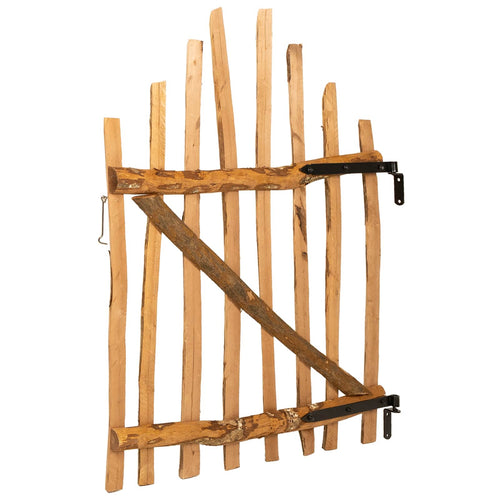 Cancello della recinzione arcuato in legno di nocciolo 100 x 120 cm
