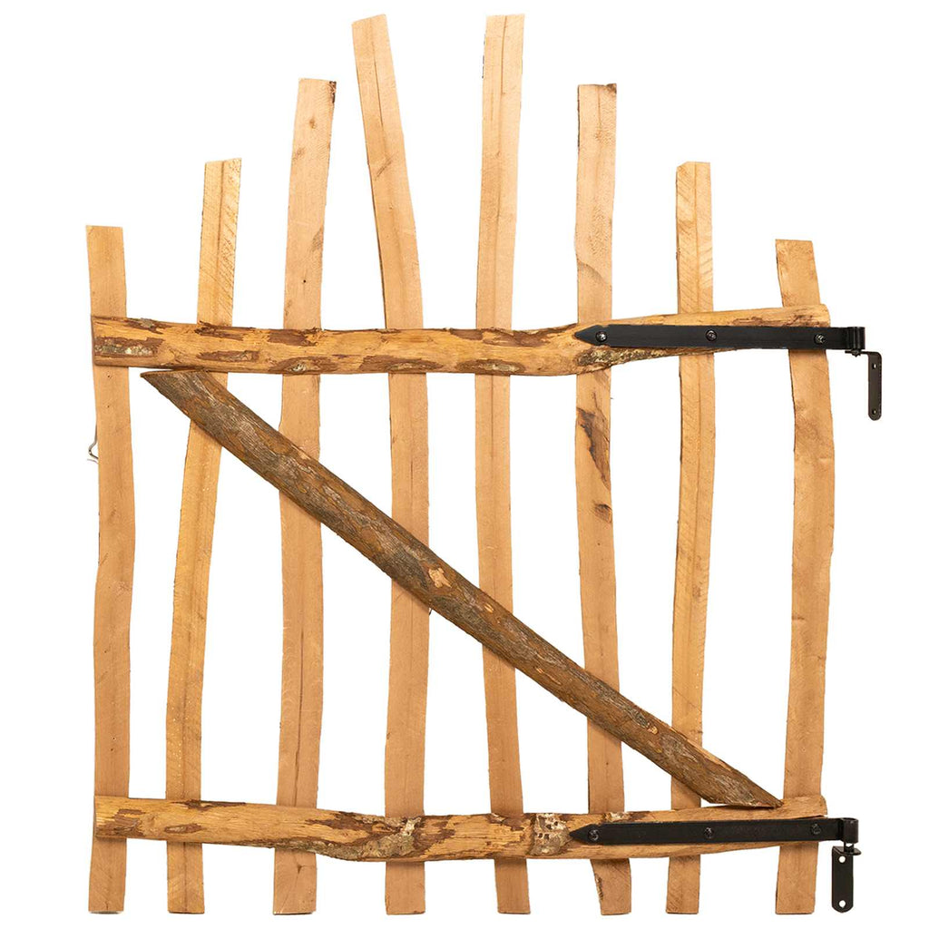 Cancello della recinzione arcuato in legno di nocciolo 100 x 120 cm
