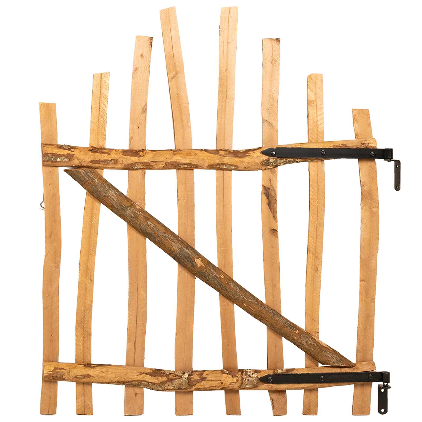 Cancello della recinzione arcuato in legno di nocciolo 100 x 120 cm