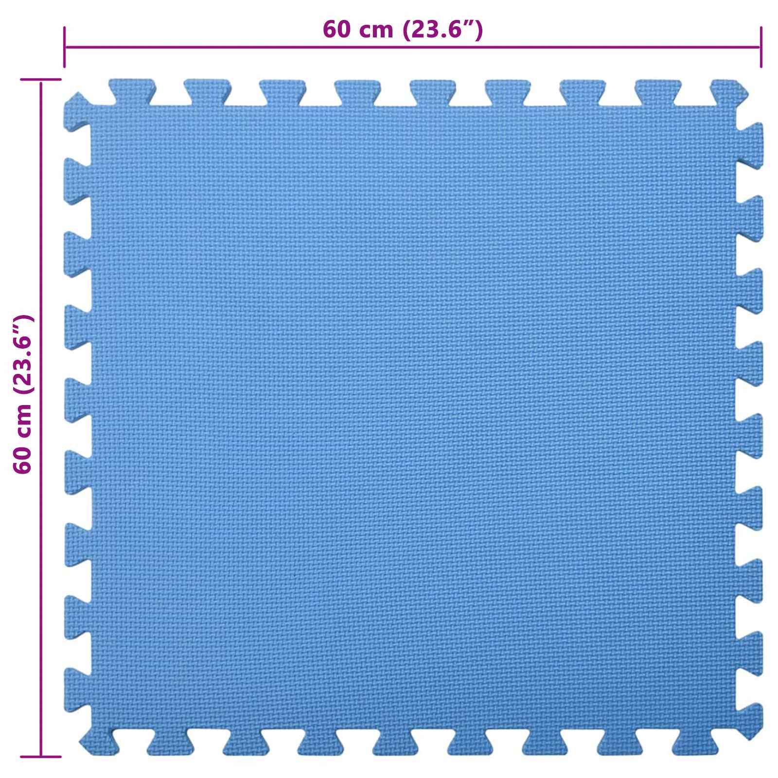Tappetino per piscina 6 pezzi blu 2,16 m² schiuma EVA