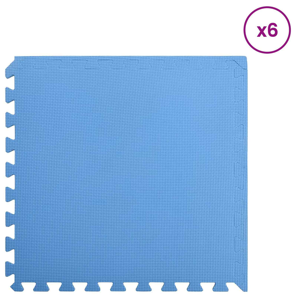 Tappetino per piscina 6 pezzi blu 2,16 m² schiuma EVA