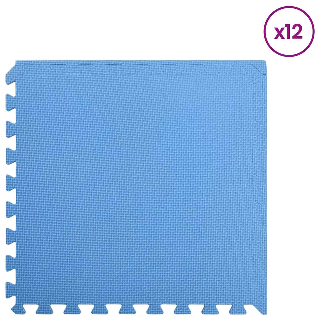Tappetino per piscina 12 pezzi Blu 4,32 m² Schiuma EVA