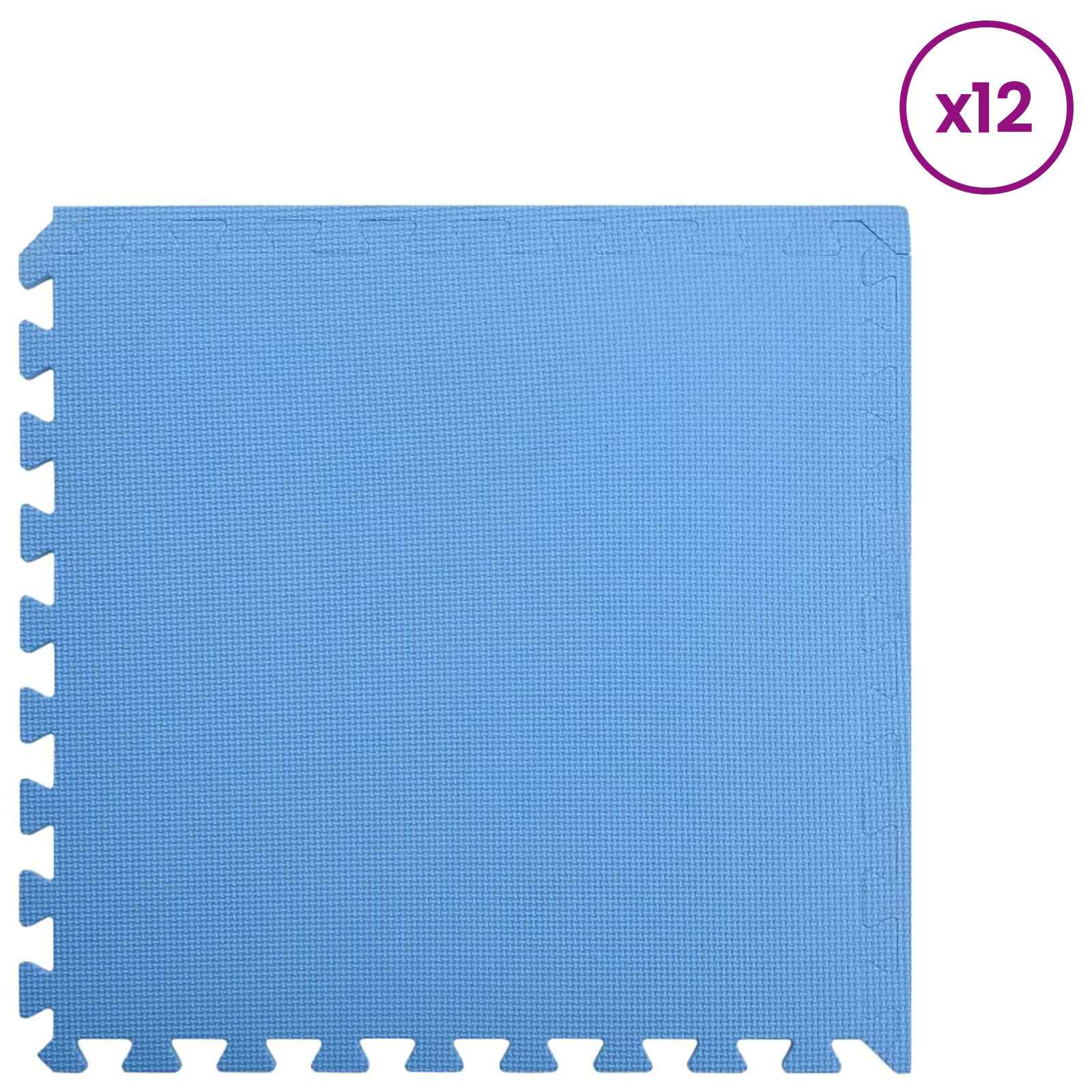 Tappetino per piscina 12 pezzi Blu 4,32 m² Schiuma EVA