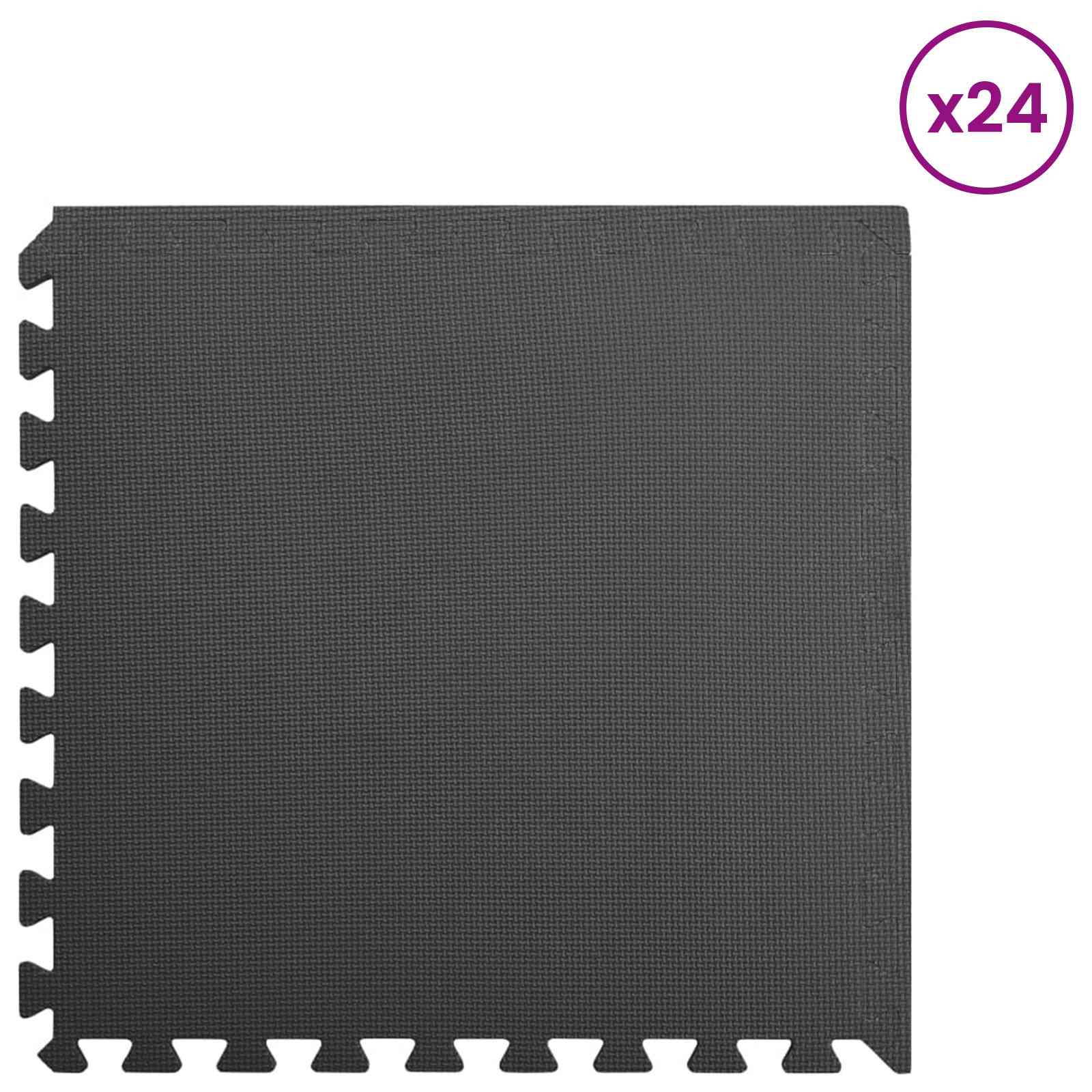 Tappetino per piscina 24 pcs schiuma EVA nero 8,64 m²