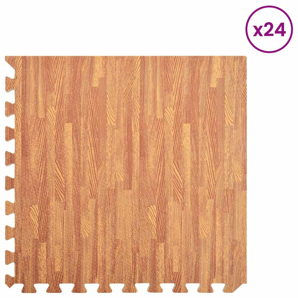 Tappetino per piscina 24 pcs legno 8,64 ㎡ schiuma EVA