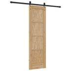 Porta scorrevole in legno di pino naturale e nero 61 x 198,5 cm
