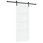 Porta scorrevole in legno di pino bianco e nero 83 x 202 cm