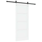Porta scorrevole in legno di pino bianco e nero 83 x 202 cm