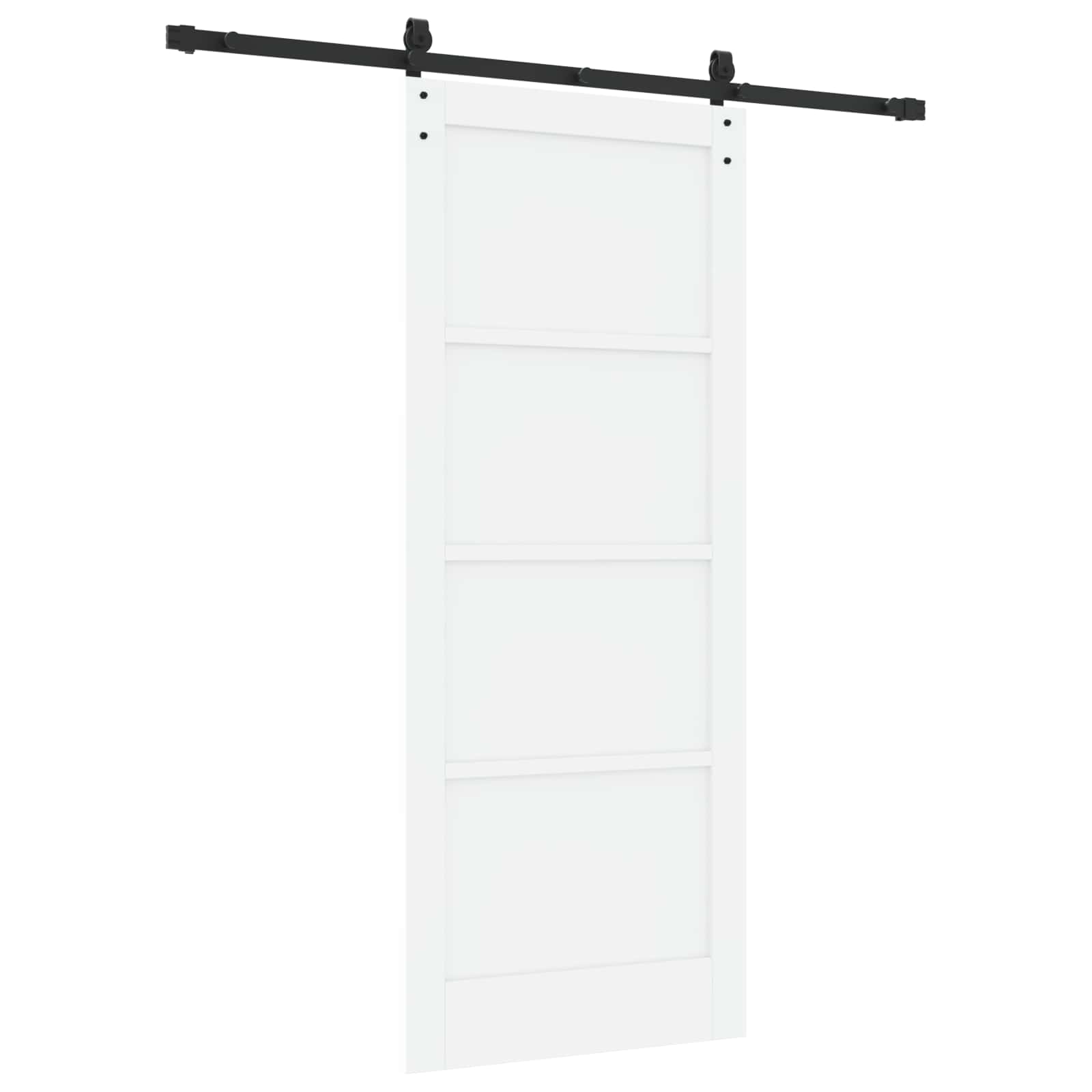 Porta scorrevole in legno di pino bianco e nero 83 x 202 cm