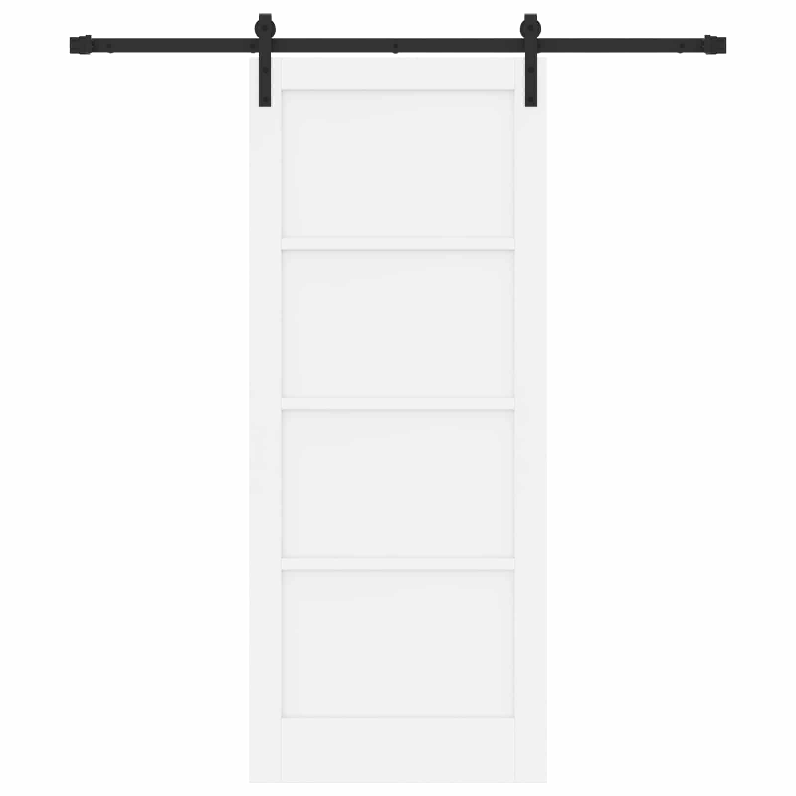 Porta scorrevole in legno di pino bianco e nero 83 x 202 cm