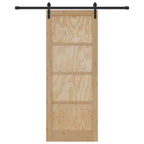 Porta scorrevole in legno di pino naturale e nero 83 x 211 cm