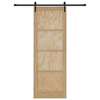 Porta scorrevole in legno di pino naturale e nero 83 x 232 cm
