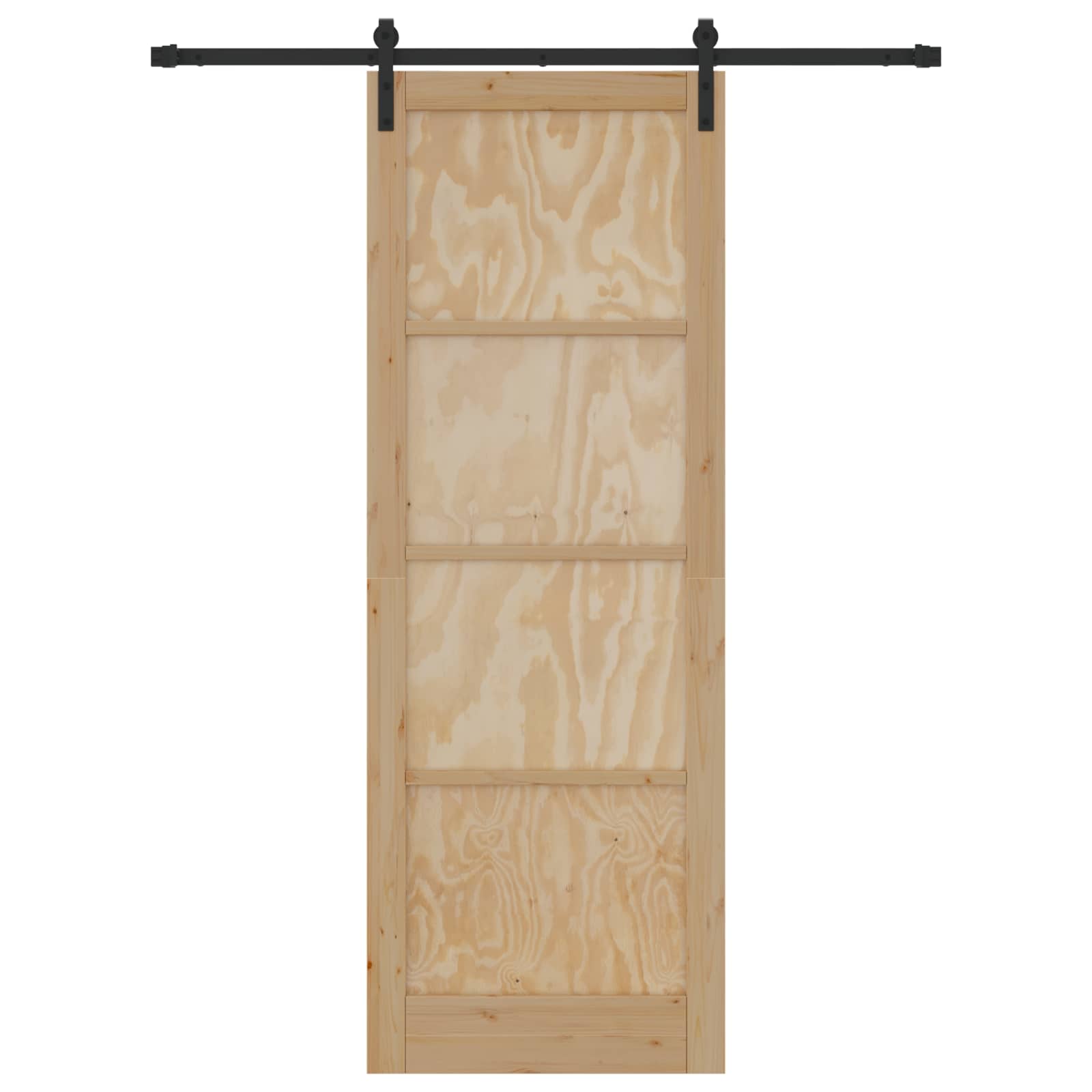 Porta scorrevole in legno di pino naturale e nero 83 x 232 cm